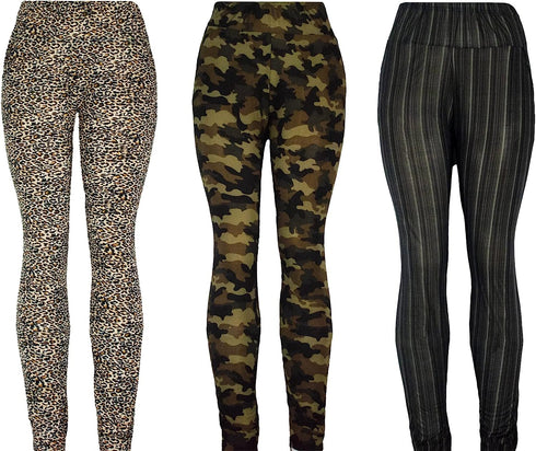 3 Piece Bundle Summer Leggings for Women One-Size Fits All, Double Sided Pockets & Breathable Fabric